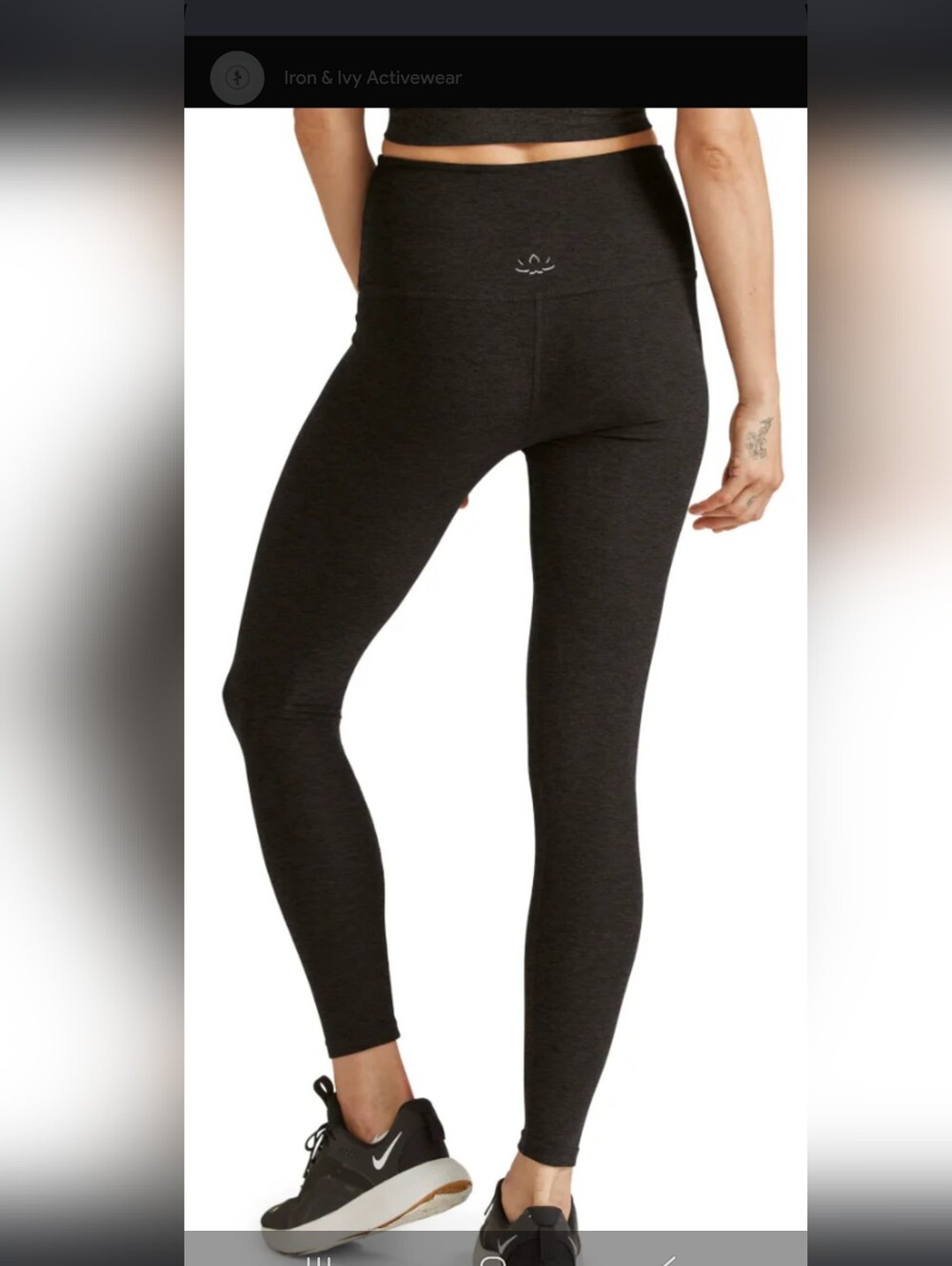 Beyond Yoga Charcoal High-Waist Heathered Leggings